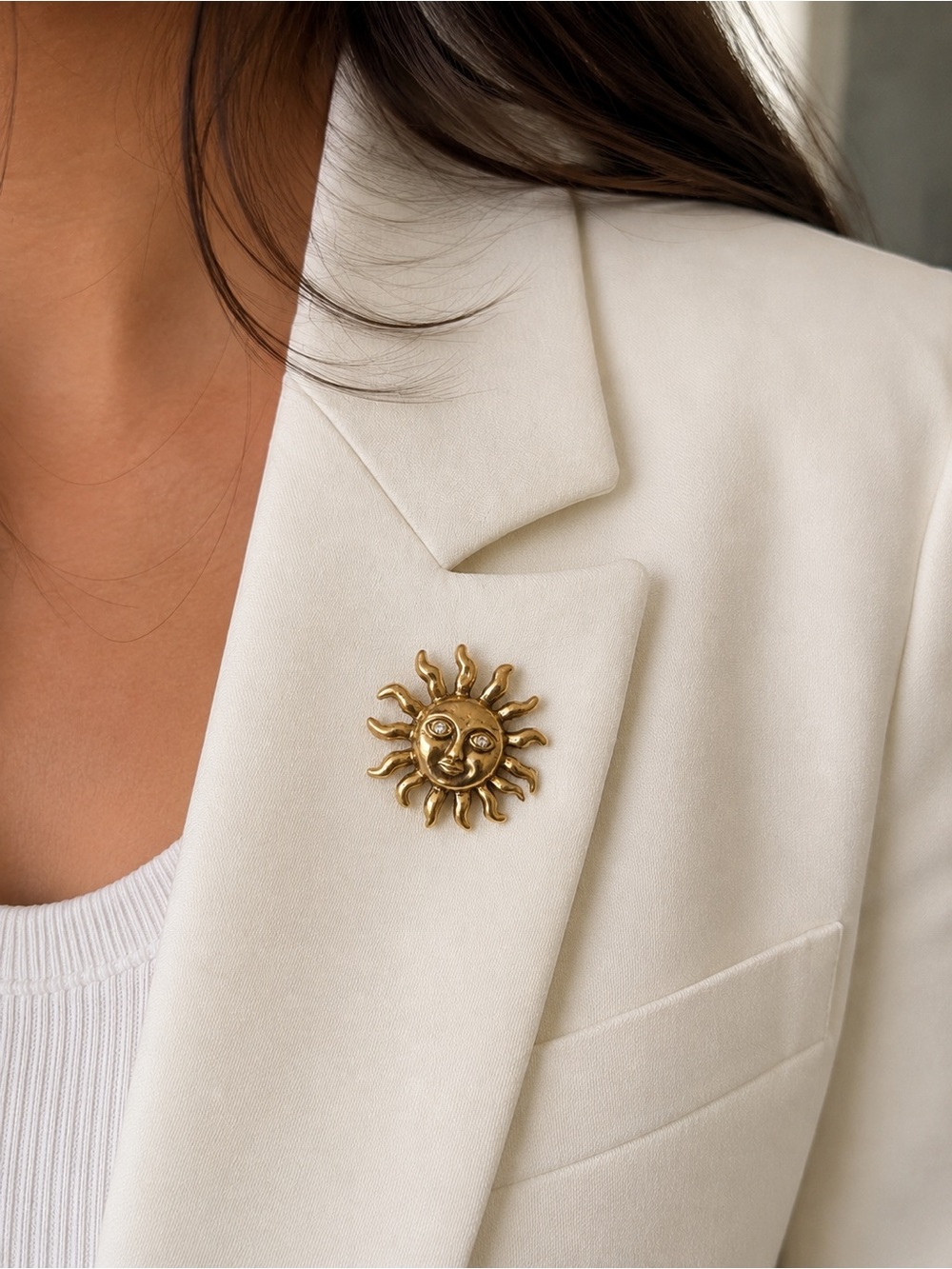 Vintage Sun Brooch- Rare Find!